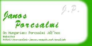 janos porcsalmi business card